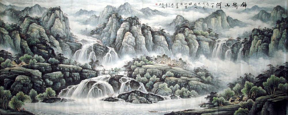 阳启帆·巨幅大丈二山水国画·锦绣河山.